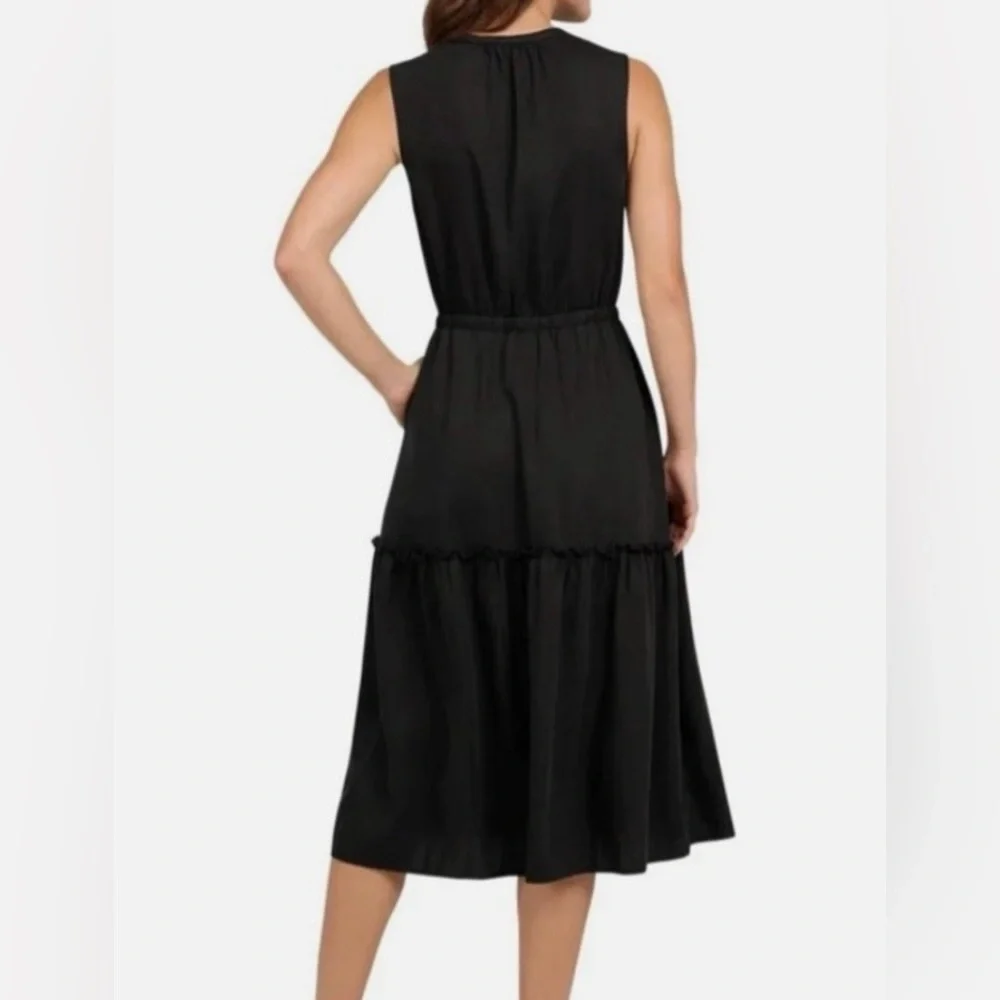 Lands' End Black Sleeveless Midi Dress - Picture 2 of 5
